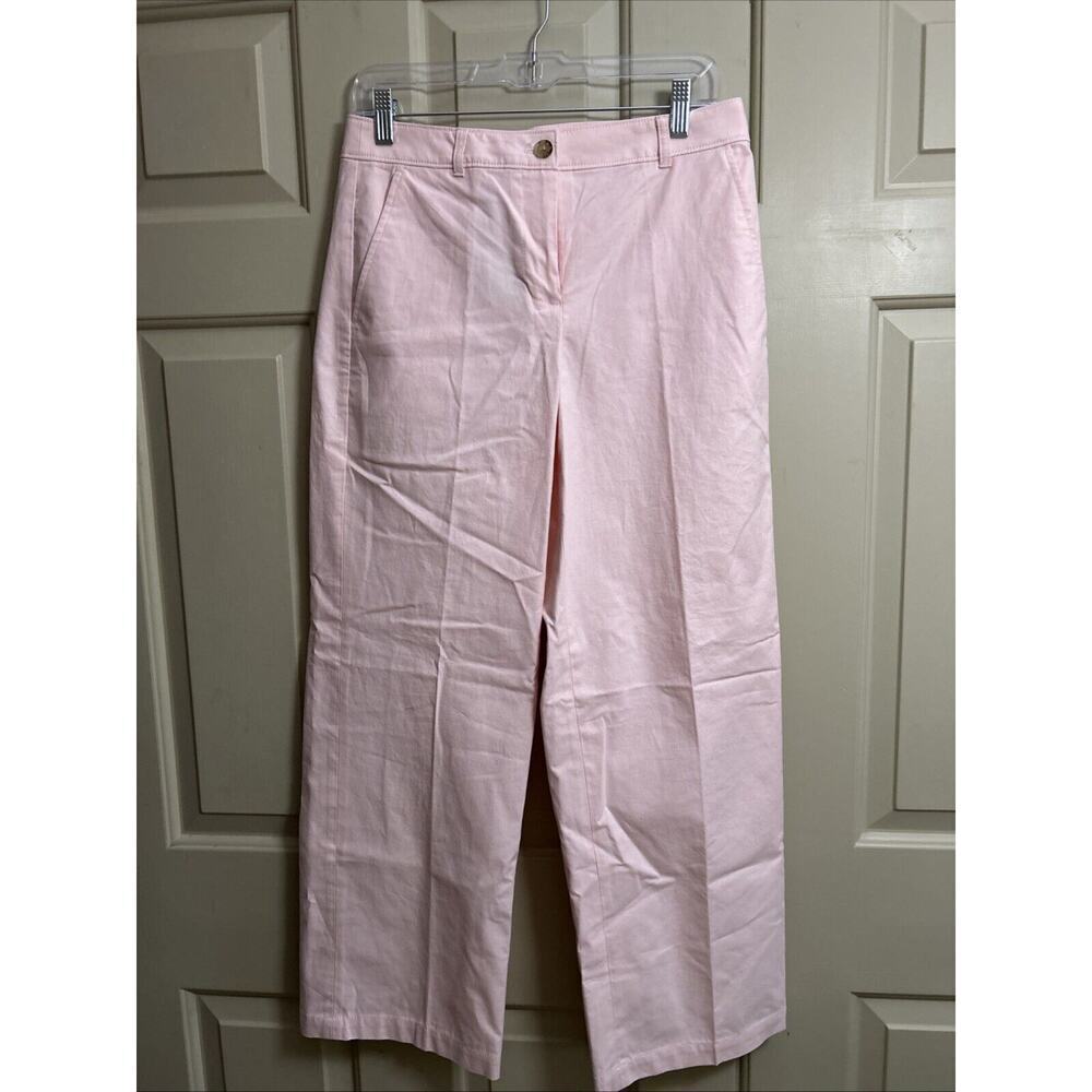NWT J. Crew Full Length Wide Leg Trouser in Cotton Blend Pink 6P - Picture 5 of 7
